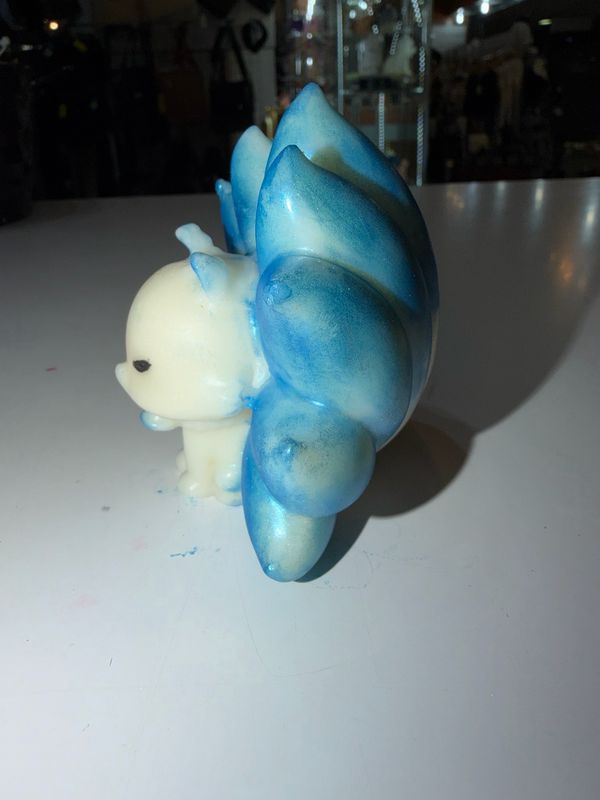 Bougie renard bleu 🦊 à neuf queues 🕯️ cire de soja végétale