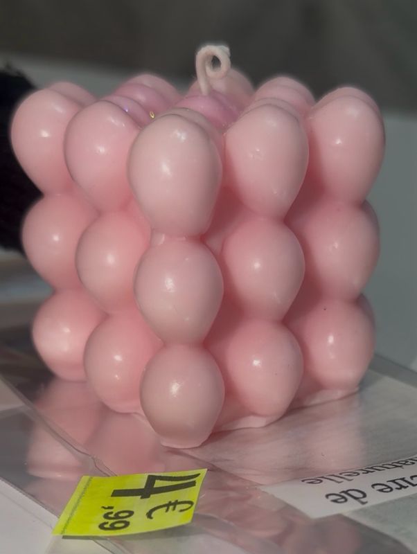 Bougie coeur rose claire 💕💕cire de soja végétale