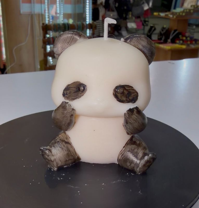 Bougie artisanale panda 🐼 🕯️ cire de soja végétale