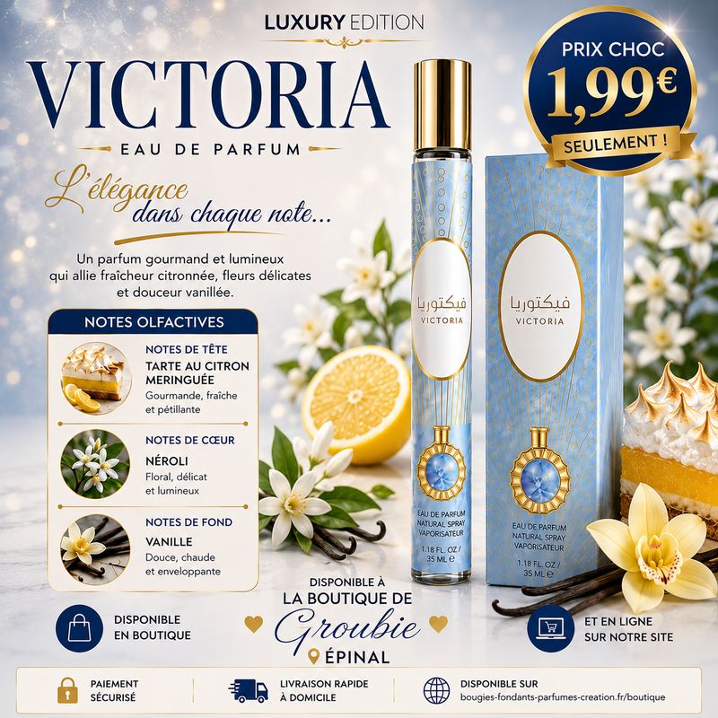 Victoria 35 ml – Eau de Parfum Femme | Luxury Edition | Parfum Gourmand Vanillé