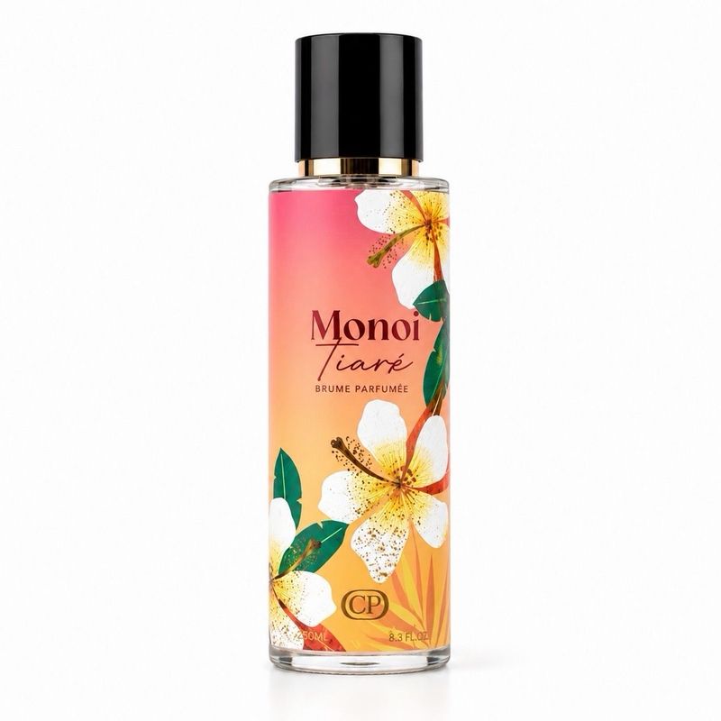Brume Parfumée Monoï Tiaré 250 ml – Corps & Cheveux | Fabriquée en France | Parfum Floral & Solaire Longue Tenue 🌺🌴🇫🇷✨