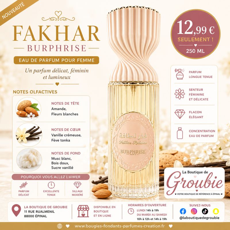Fakhar Burphrise – Brume Parfumée Femme 250 ml