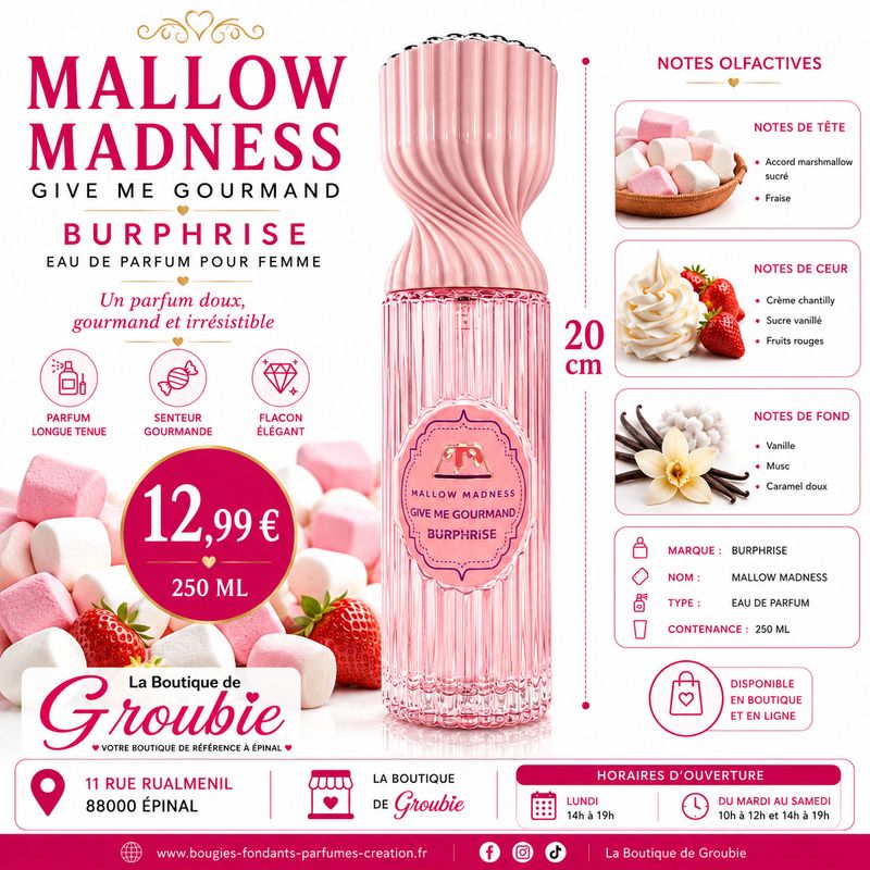 Mallow Madness Burphrise – Brume Parfumée Femme 250 ml