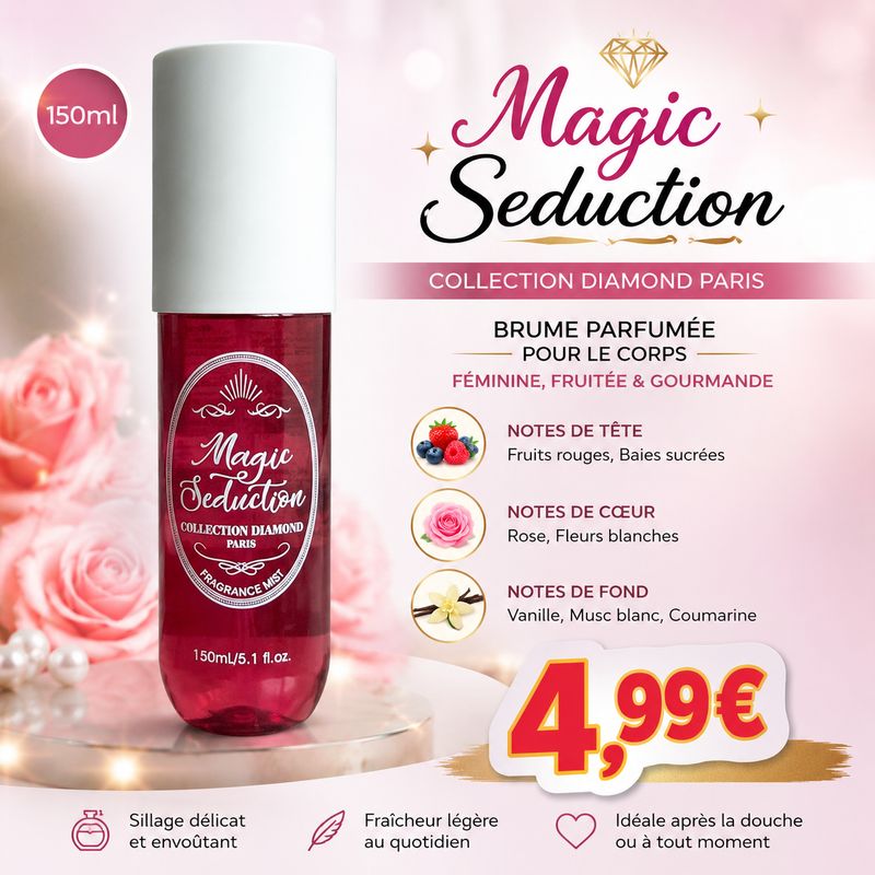 Brume Parfumée Magic Seduction 150 ml – Collection Diamond Paris