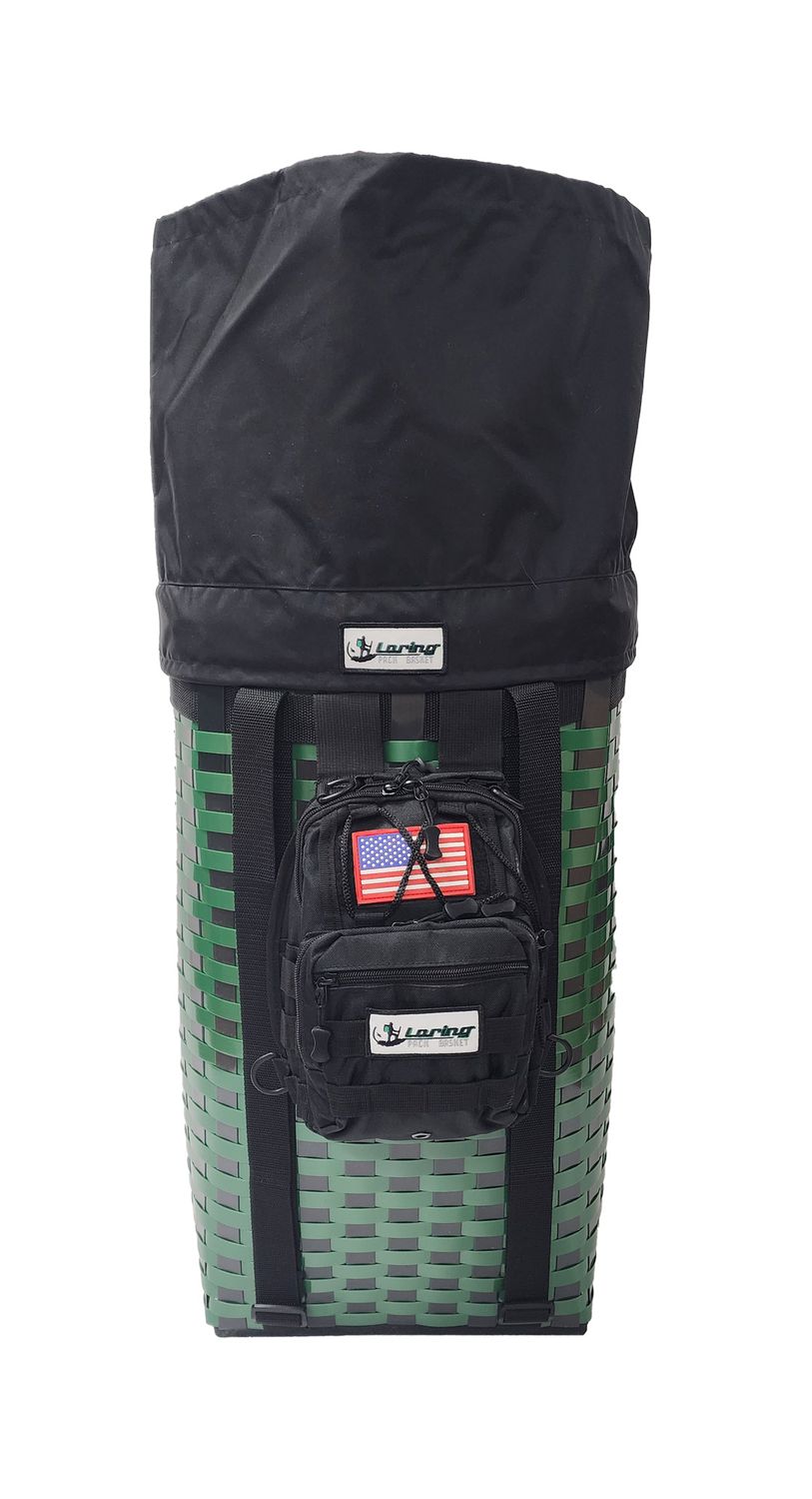 24" Basket Bundle (Green/Black Basket, Black Liner, Black Straps, Black Tackle Bag)