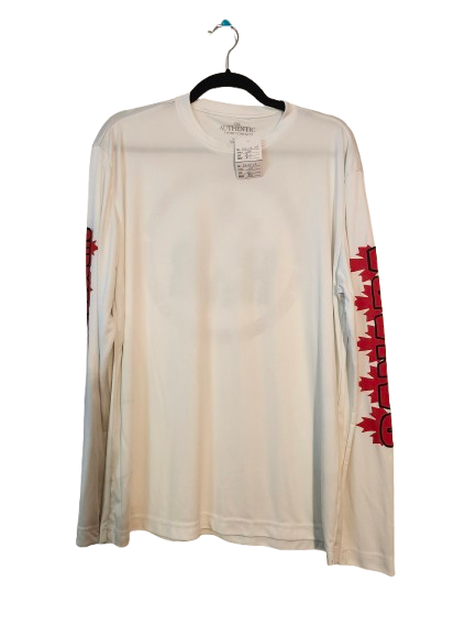 Shirt Men&#39;s white long sleeve &quot;Support Our Troops&quot; XL