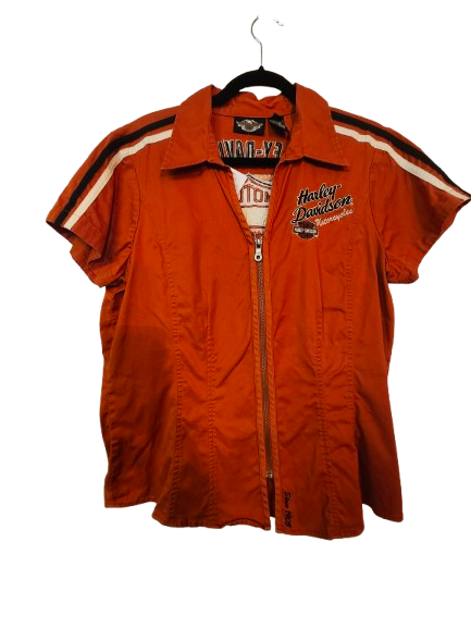 HD Shop Shirt Zip-up front Orange L