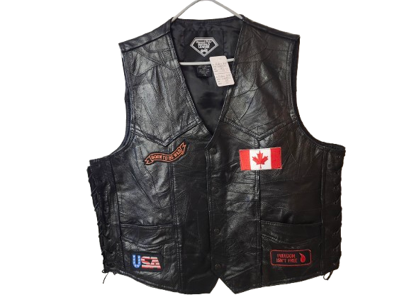Leather Biker Vest 2X