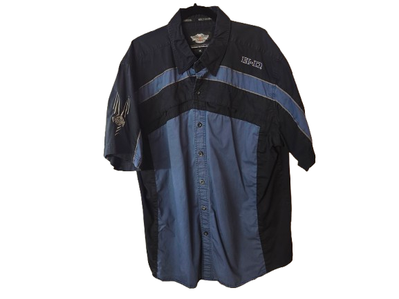 HD Black &amp; Blue Shop Shirt 2XL