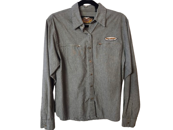 HD Grey Long Sleeve Dress Shirt M