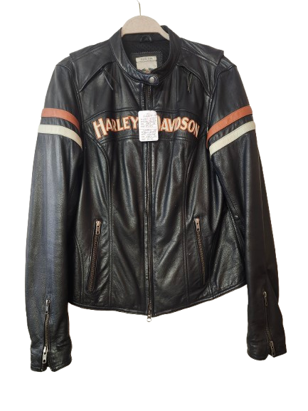 HD Ladies Riding Black Leather Jacket Tall M