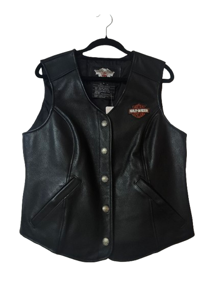HD Ladies Leather Vest L
