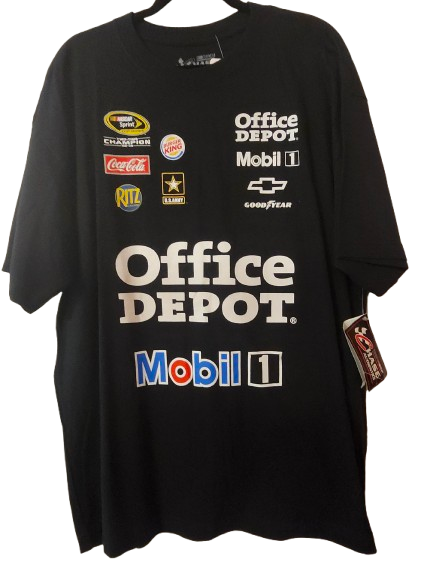 NASCAR #14 Office Depot Mobil 1 Black T-Shirt XL