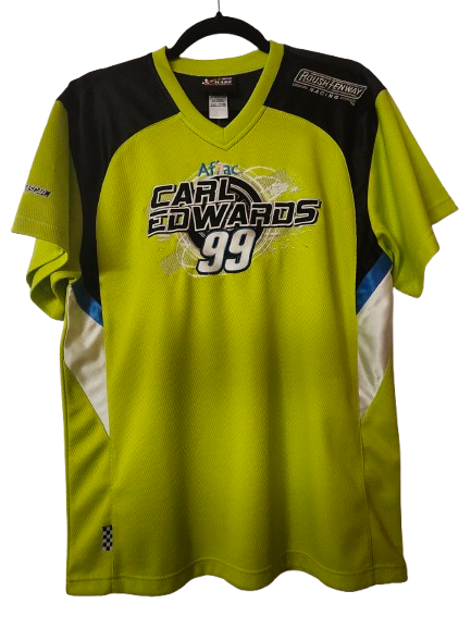 NASCAR #99 Carl Edwards Embroidered Lime Green T-Shirt XL