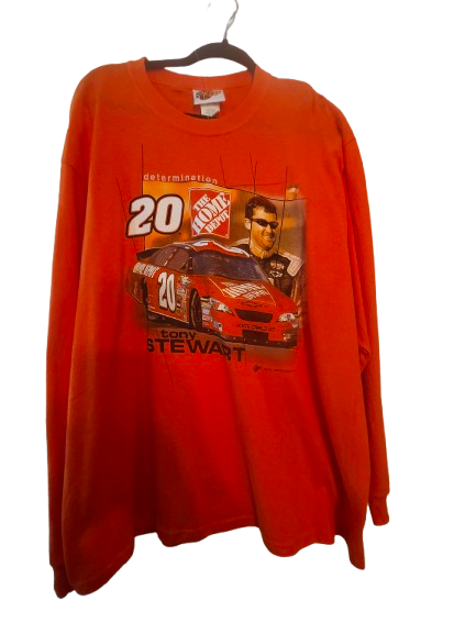 #20 Tony Stewart Home Depot Long Sleeve Orange Top XL