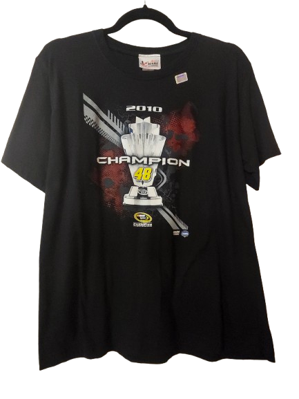 NASCAR Woman's #48 2010 5X Champ Black Tee S