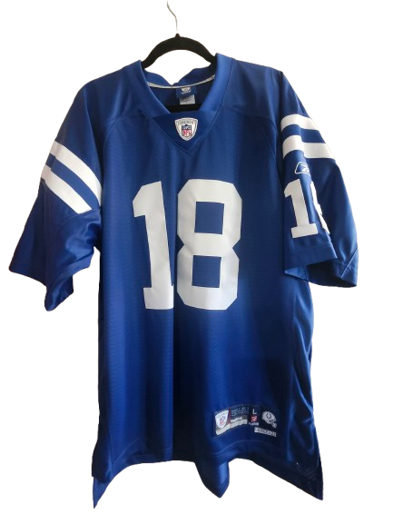 NFL #18 Manning Blue Jersey L