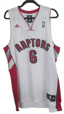 Jermaine O’Neal #6 Toronto Raptors Adidas Jersey Large – White NBA