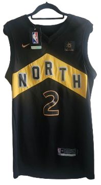 NEW Kawhi Leonard #2 Raptors “NORTH” Nike Swingman Jersey Size 48 (M) – Black Finals Era