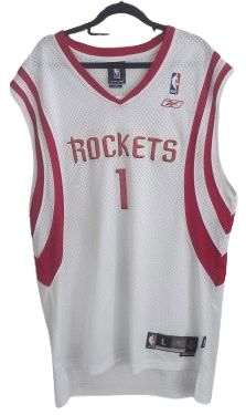 Tracy McGrady #1 Houston Rockets Reebok Jersey Large – White NBA Throwback