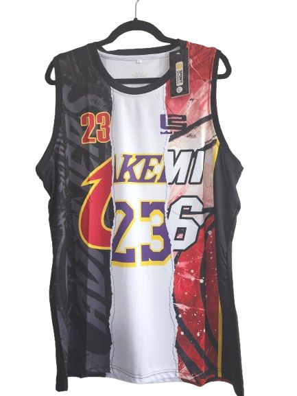 LeBron James #23 Lakers Jersey XL Custom Split Design NEW