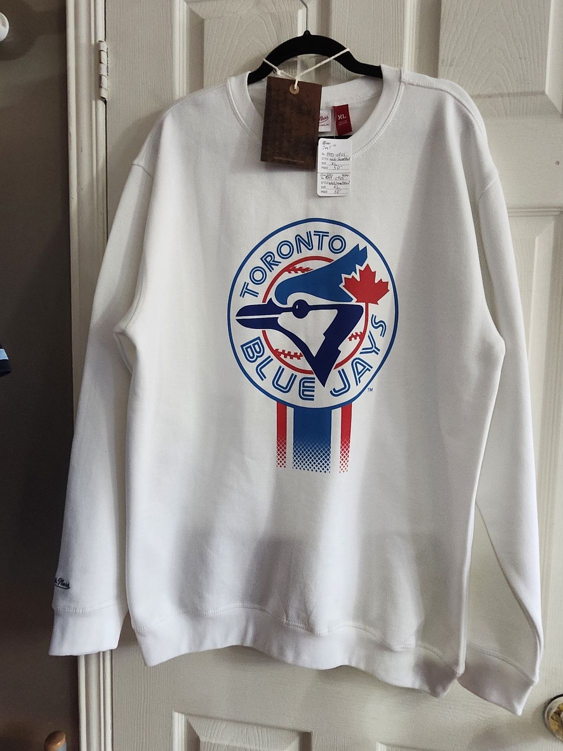 Toronto Blue Jays White LS Sweat Shirt XL