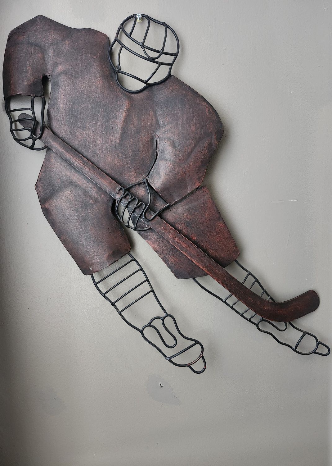 Metal Hockey Player wall sign