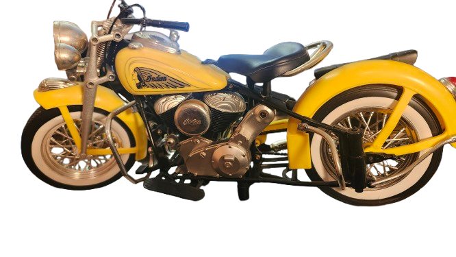Large Indian Yellow Motorcycle on Stand