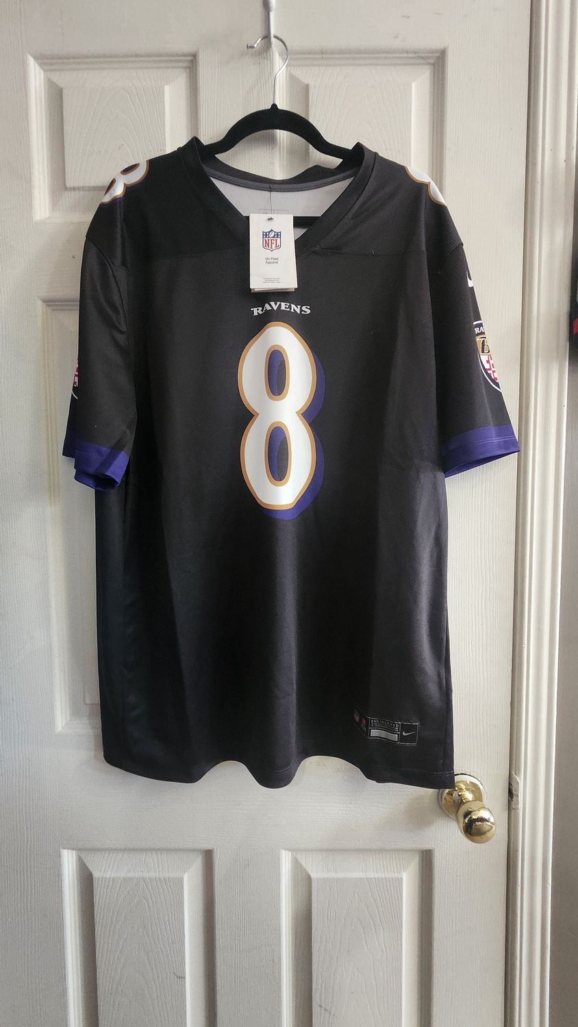 NFL #8 Jackson Ravens On Field Black Jersey XL