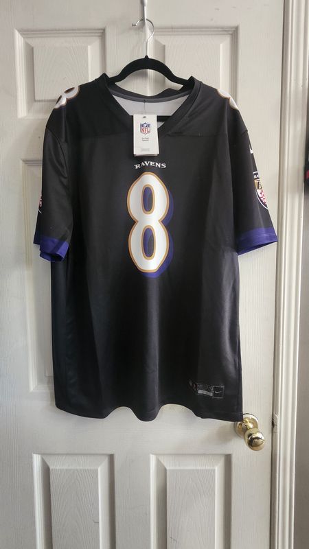NFL #8 Jackson Ravens On Field Black Jersey XL