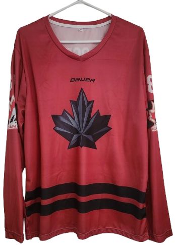 Sidney Crosby #87 Team Canada Hockey Long Sleeve Jersey – Bauer – Red – Size XL