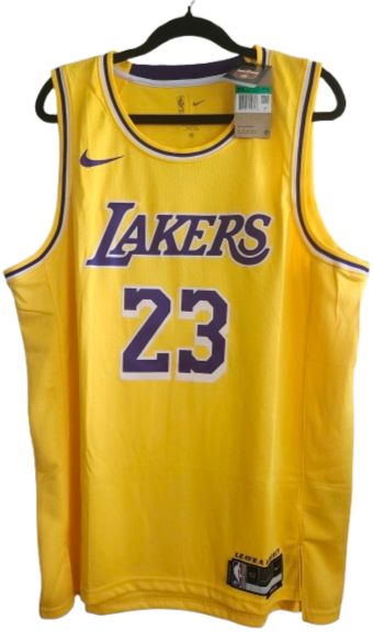 NBA #23 Lakers James Yellow Jersey XL