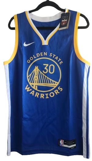 NBA Golden State Warriors #30 Curry Blue Jersey M NEW