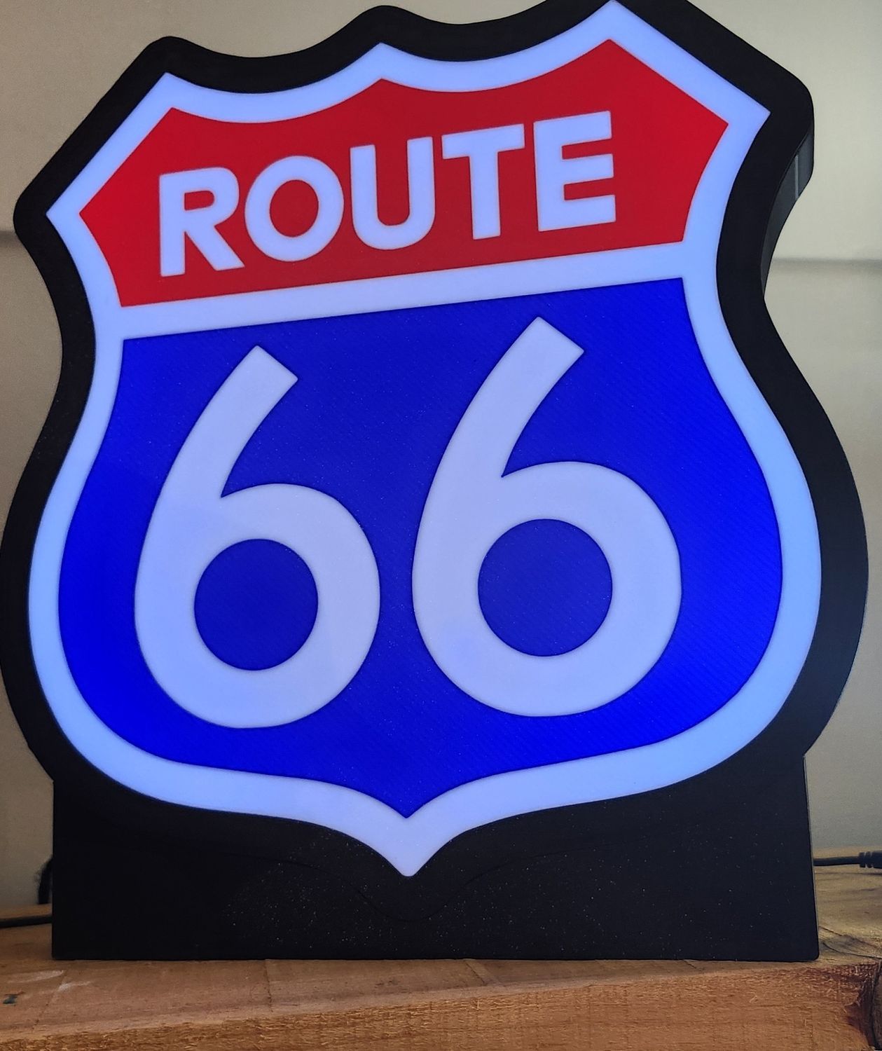 Route 66 11.5" Wall or Shelf Light Box with remote