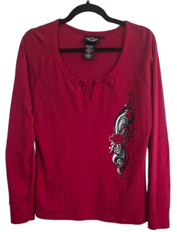 Harley-Davidson Women's Long Sleeve Red Top Large