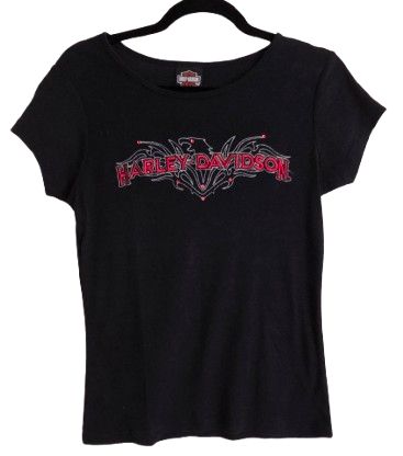 Harley-Davidson Woman's Black Short-Sleeve top Small/Medium