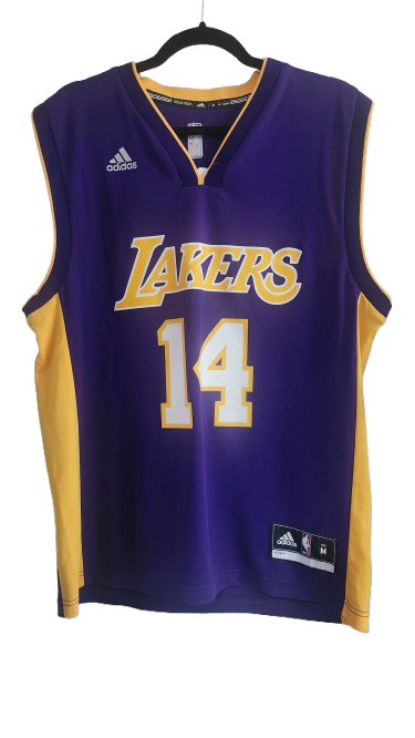 NBA Adidas Lakers #14 Ingram Purple/Yellow Players Jersey Medium