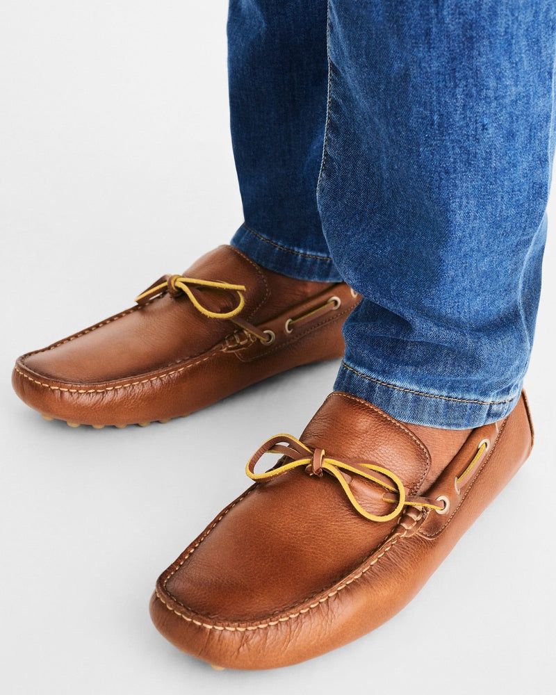 LEATHER GETAWAY DRIVER - JMFW1320, Color: COGNAC, Size: 9.5