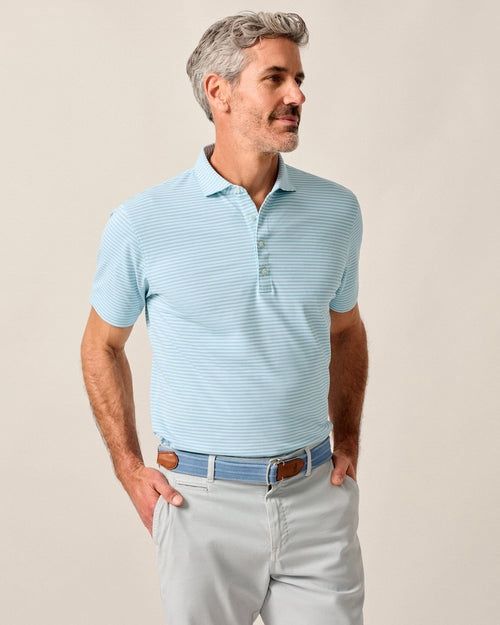 STETSON STRIPE PERFORMANCE MESH POLO