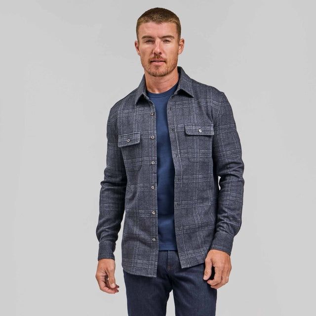 PETER - CHECK JACKET, Color: Navy Plaid, Size: M