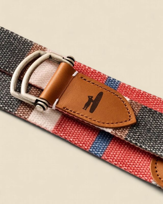 BOWEN D-RING CANVAS STRIPED BELT