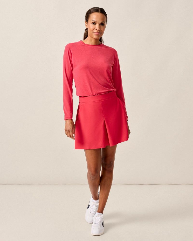 MCKENNA BOX PLEAT PERFORMANCE SKORT, Color: RASPBERRY WINE, Size: XS