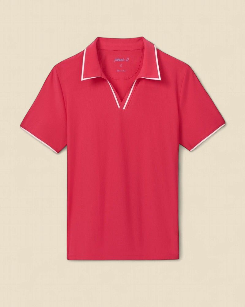 ADELAIDE PERFORMANCE JERSEY POLO, Color: RASPBERRY WINE, Size: XS