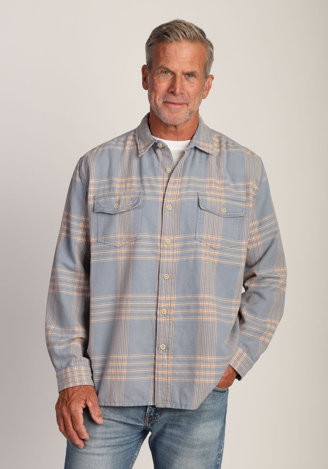 BLUE LAKE PLAID LS - F1M44SK54, Color: BLUE, Size: M