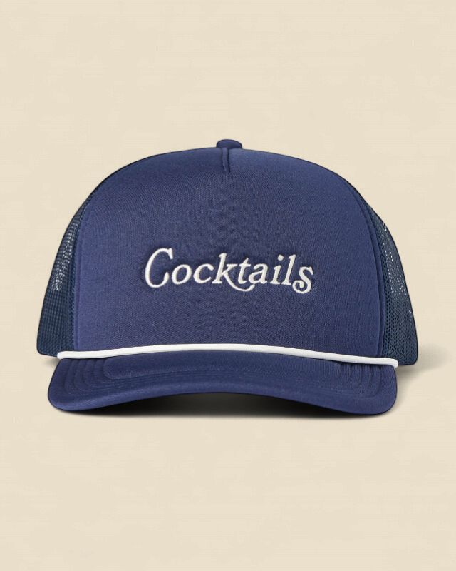 Cocktails Foam Trucker Hat, Color: Navy