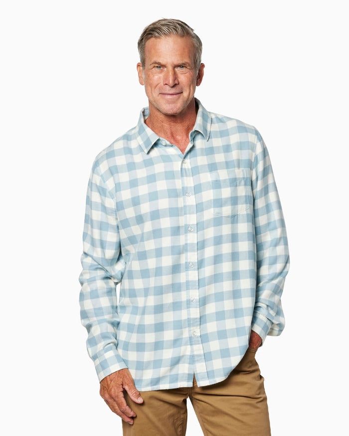 monarch l/s flannel - TW1155, Color: sea check, Size: M