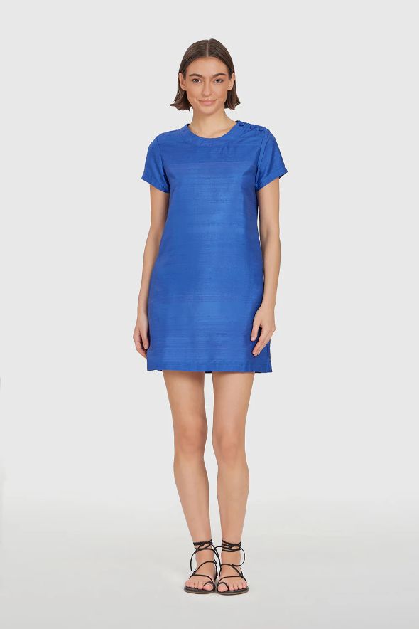 MINI TEE DRESS - 15052252971168, Color: COBALT, Size: XS