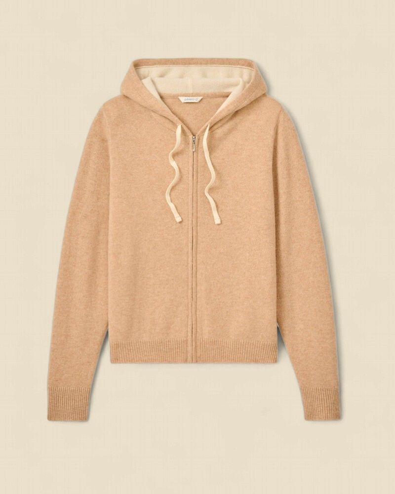 AMANDA CASHMERE FULL ZIP HOODED SWEATER