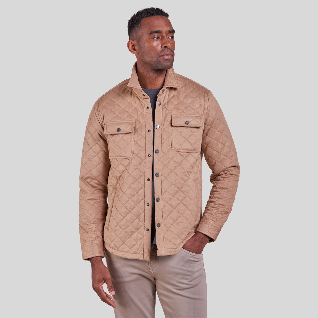 THE PIKE - QUILTED JACKET, Color: Camel, Size: 40