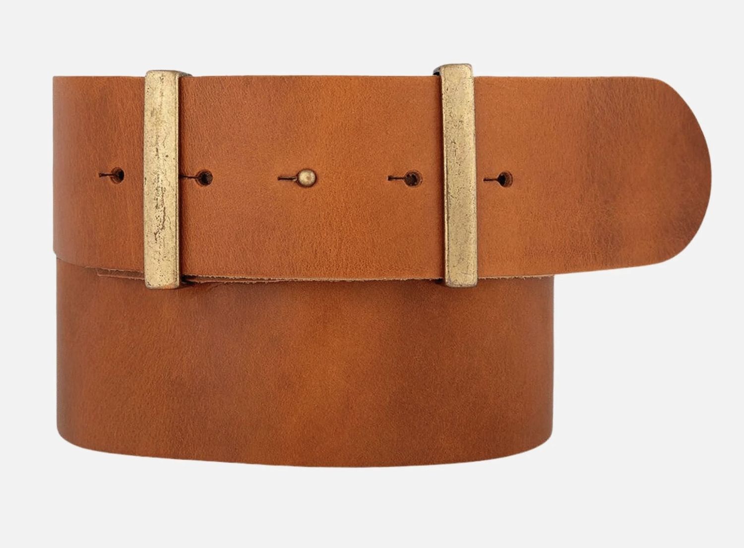 Julia | Wide Leather Waist Belt w/ Gold Accents, Size: XS